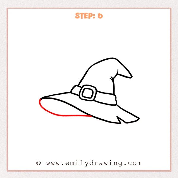 how to draw a witch hat - Step 6